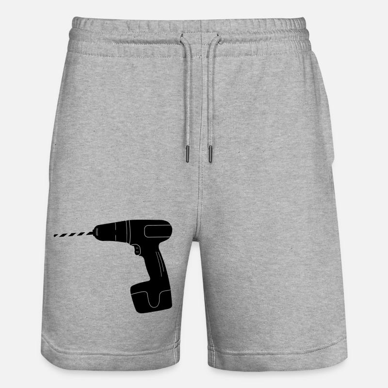 Tool drill logo - Stanley/Stella Trainer Unisex Organic Jogging Shorts - heather grey