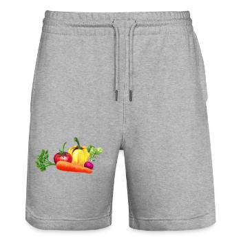 Légume - Short de jogging bio TRAINER Stanley/Stella unisexe - gris chiné - Devant - Nik (191cm) & Marisol (170cm)