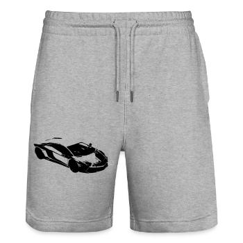 Lambo sports car Italian supercar - Stanley/Stella Trainer Unisex Organic Jogging Shorts - heather grey - Front - Nik (191cm) & Marisol (170cm)