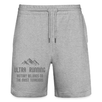 Ultra RunningVictory Belongs to the Most Tenacious - Stanley/Stella Trainer Unisex Organic Jogging Shorts - heather grey - Front - Nik (191cm) & Marisol (170cm)