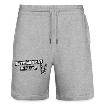 Betriebsrat Rocker white background - Stanley/Stella Unisex Bio Joggingshorts Trainer  - Grau meliert - Vorne - Nik (191cm) & Marisol (170cm)