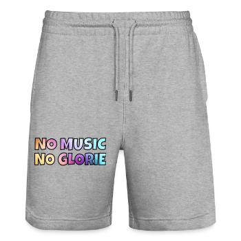 Keine Musik, kein Ruhm. Für Musikliebhaber * - Stanley/Stella Unisex Bio Joggingshorts Trainer  - Grau meliert - Vorne - Nik (191cm) & Marisol (170cm)