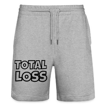 Total loss # - Stanley/Stella Trainer Unisex Organic Jogging Shorts - heather grey - Front - Nik (191cm) & Marisol (170cm)