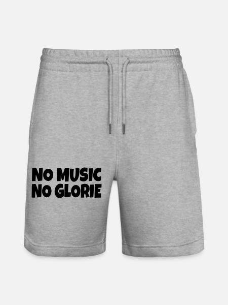 No music no glory * - Stanley/Stella Trainer Unisex Organic Jogging Shorts - heather grey