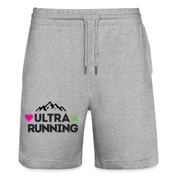Ultra Running – My Love - Stanley/Stella Trainer Unisex Organic Jogging Shorts - heather grey - Front - Nik (191cm) & Marisol (170cm)