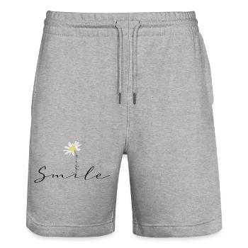 Lächeln Glück Blume Marguerite Original - Stanley/Stella Unisex Bio Joggingshorts Trainer  - Grau meliert - Vorne - Nik (191cm) & Marisol (170cm)