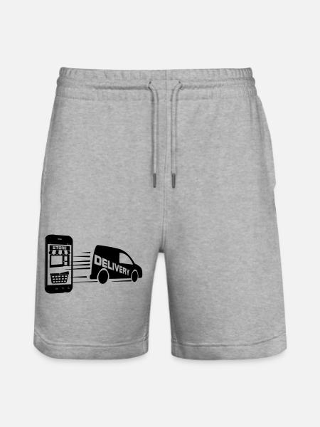 Online shopping and car delivery - Stanley/Stella Trainer Unisex Organic Jogging Shorts - heather grey
