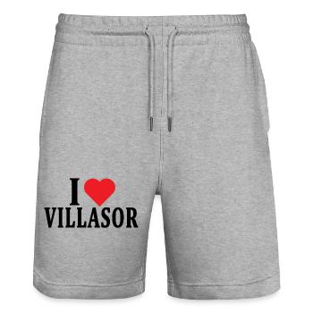 T-shirt Io amo Villasor t-shirt Sardegna - Stanley/Stella Trainer Unisex Organic Jogging Shorts - heather grey - Front - Nik (191cm) & Marisol (170cm)