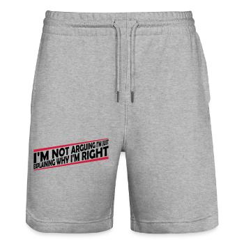 I m not arguing - Stanley/Stella Trainer Unisex Organic Jogging Shorts - heather grey - Front - Nik (191cm) & Marisol (170cm)