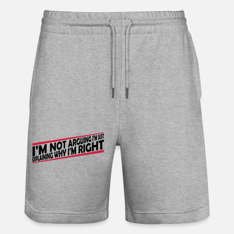 I m not arguing - Stanley/Stella Unisex Bio Joggingshorts Trainer  - Grau meliert