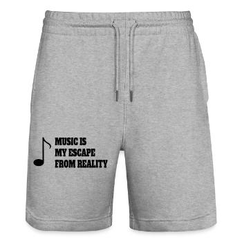 Music Saying Making Music Musicians Music Teachers - Stanley/Stella Trainer Unisex Organic Jogging Shorts - heather grey - Front - Nik (191cm) & Marisol (170cm)