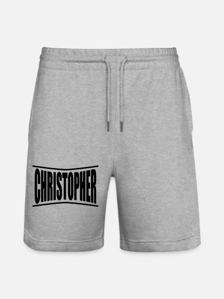 t-shirt Christopher t-shirt gift idea - Stanley/Stella Trainer Unisex Organic Jogging Shorts - heather grey