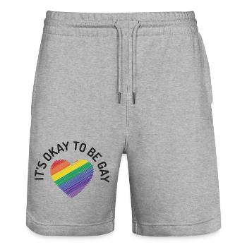 Es ist in Ordnung, schwul zu sein - Stanley/Stella Unisex Bio Joggingshorts Trainer  - Grau meliert - Vorne - Nik (191cm) & Marisol (170cm)