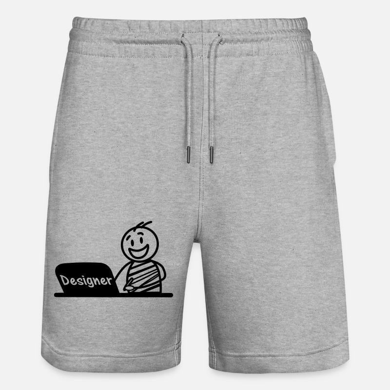 Laptop-Designer arbeiten - Stanley/Stella Unisex Bio Joggingshorts Trainer  - Grau meliert