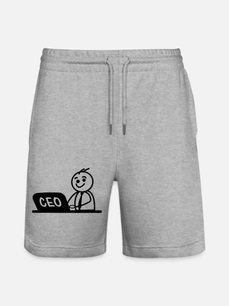 Work laptop CEO - Stanley/Stella Trainer Unisex Organic Jogging Shorts - heather grey
