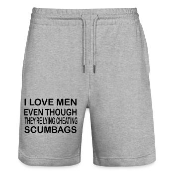 Gwyneth Paltrow Quote - Stanley/Stella Trainer Unisex Organic Jogging Shorts - heather grey - Front - Nik (191cm) & Marisol (170cm)