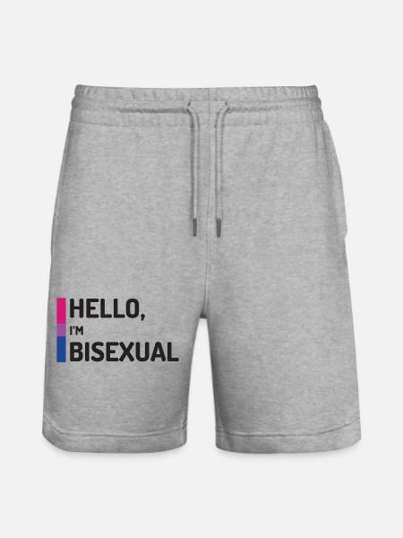 Hello, I'm Bisexual - Stanley/Stella Trainer Unisex Organic Jogging Shorts - heather grey