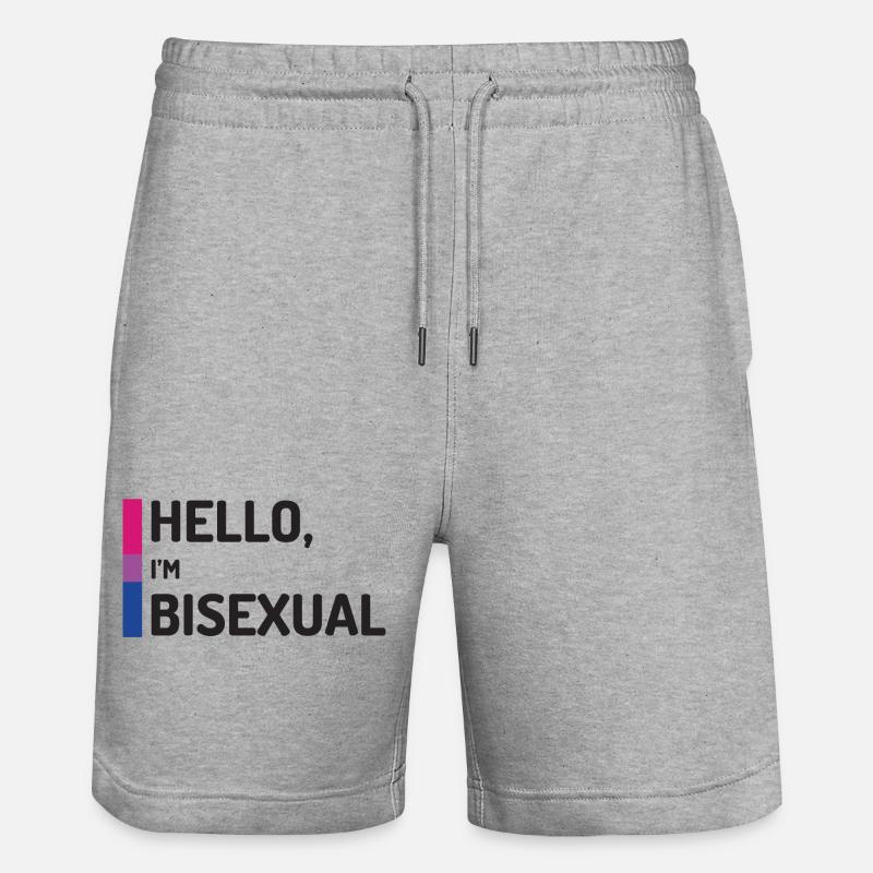 Hallo, ich bin bisexuell - Stanley/Stella Unisex Bio Joggingshorts Trainer  - Grau meliert