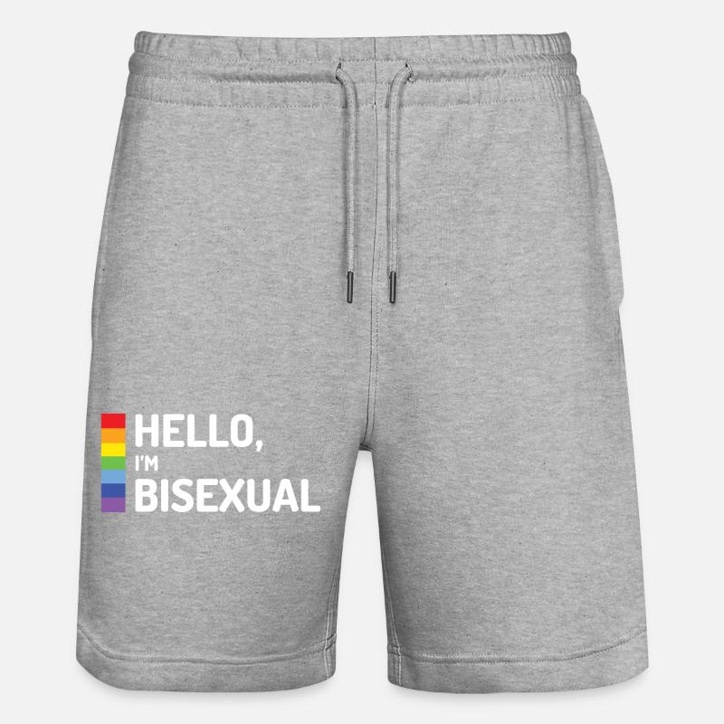 Hallo, ich bin bisexuell - Stanley/Stella Unisex Bio Joggingshorts Trainer  - Grau meliert
