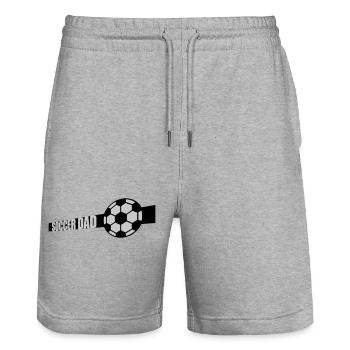 Sport Design Soccer Dad - Stanley/Stella Unisex Bio Joggingshorts Trainer  - Grau meliert - Vorne - Nik (191cm) & Marisol (170cm)