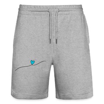 Heart 2 - Stanley/Stella Trainer Unisex Organic Jogging Shorts - heather grey - Front - Nik (191cm) & Marisol (170cm)