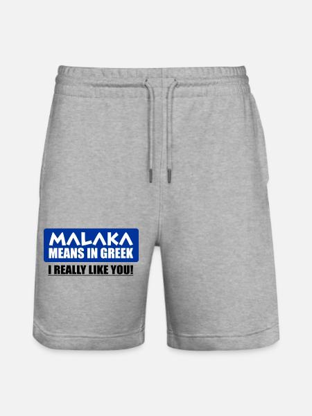 Malakas Funny Shirt - Stanley/Stella Unisex Bio Joggingshorts Trainer - Grau meliert