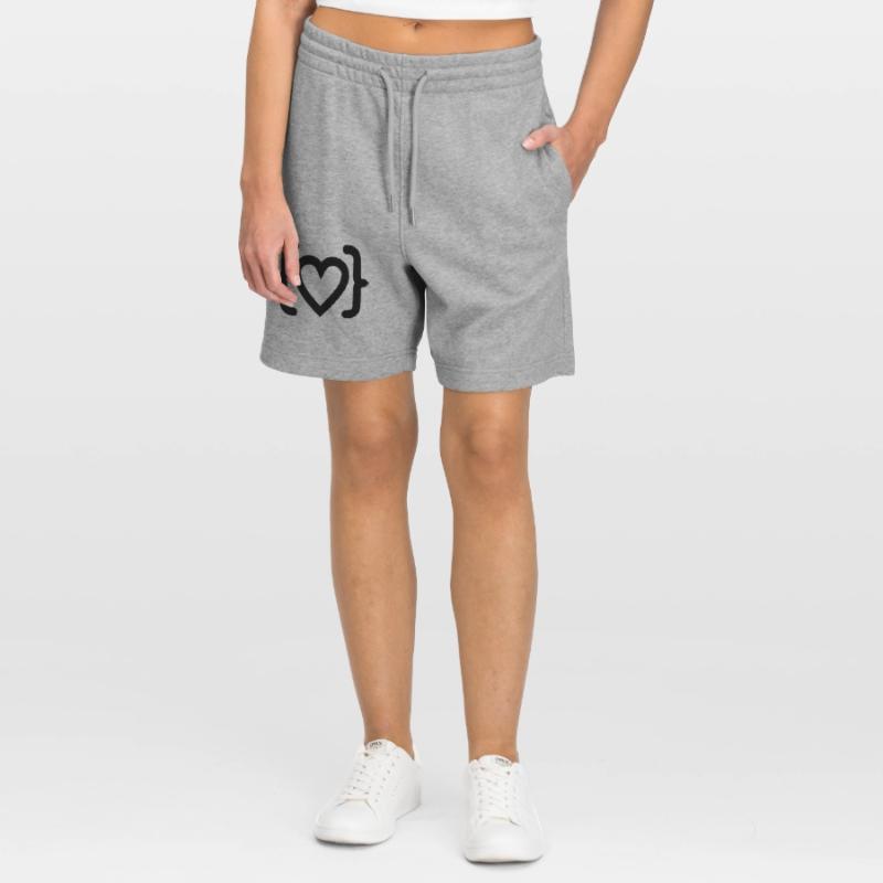 Herz des Programmierer-Code-Logos Stanley/Stella Unisex Bio Joggingshorts Trainer 