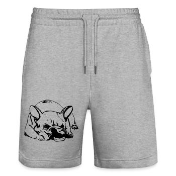 Maurice - Short de jogging bio TRAINER Stanley/Stella unisexe - gris chiné - Devant - Nik (191cm) & Marisol (170cm)