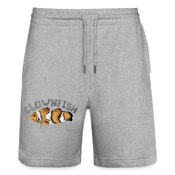 Clownfish Clown Fische Fische Symbol Logo icon - Stanley/Stella Unisex Bio Joggingshorts Trainer  - Grau meliert - Vorne - Nik (191cm) & Marisol (170cm)