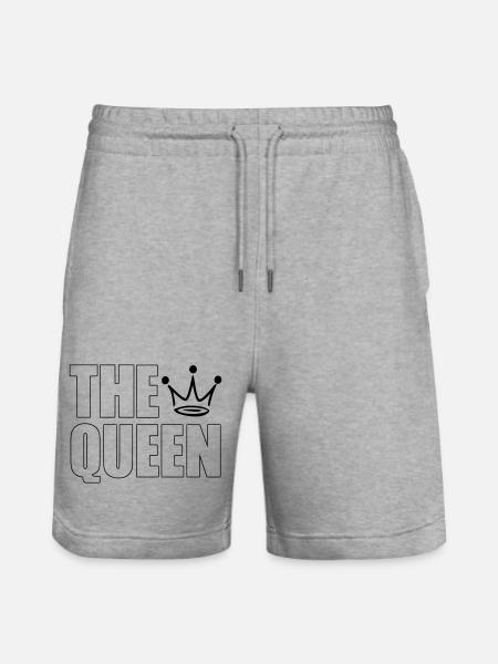 The Queen – Bold Crown Statement Design - Stanley/Stella Unisex Bio Joggingshorts Trainer - Grau meliert