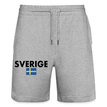 Sverige - Stanley/Stella Unisex Bio Joggingshorts Trainer  - Grau meliert - Vorne - Nik (191cm) & Marisol (170cm)