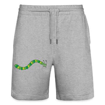 raupe - Stanley/Stella Unisex Bio Joggingshorts Trainer  - Grau meliert - Vorne - Nik (191cm) & Marisol (170cm)