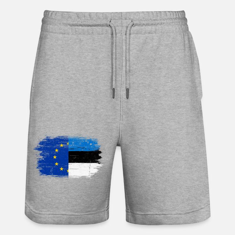 Fusion du drapeau UE-Allemagne - Short de jogging bio TRAINER Stanley/Stella unisexe - gris chiné