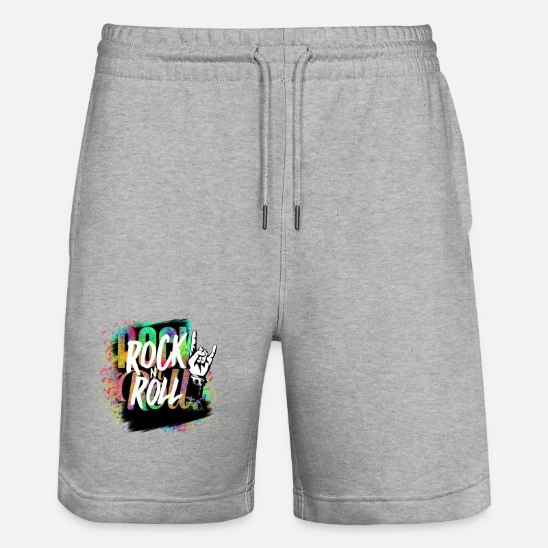 Rock n Roll Farbexplosion - Stanley/Stella Unisex Bio Joggingshorts Trainer  - Grau meliert