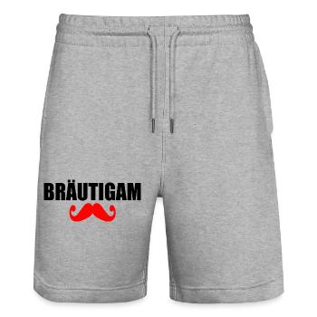 bräutigam - Stanley/Stella Unisex Bio Joggingshorts Trainer  - Grau meliert - Vorne - Nik (191cm) & Marisol (170cm)