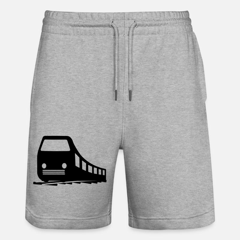 Logo du train - Short de jogging bio TRAINER Stanley/Stella unisexe - gris chiné