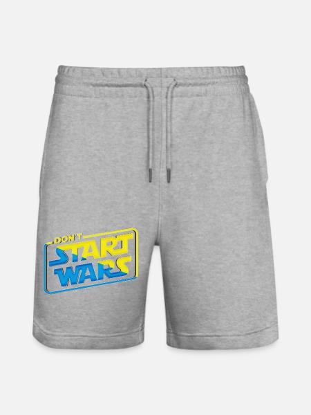 Don't start wars support Ukraine - Stanley/Stella Trainer Unisex Organic Jogging Shorts - heather grey