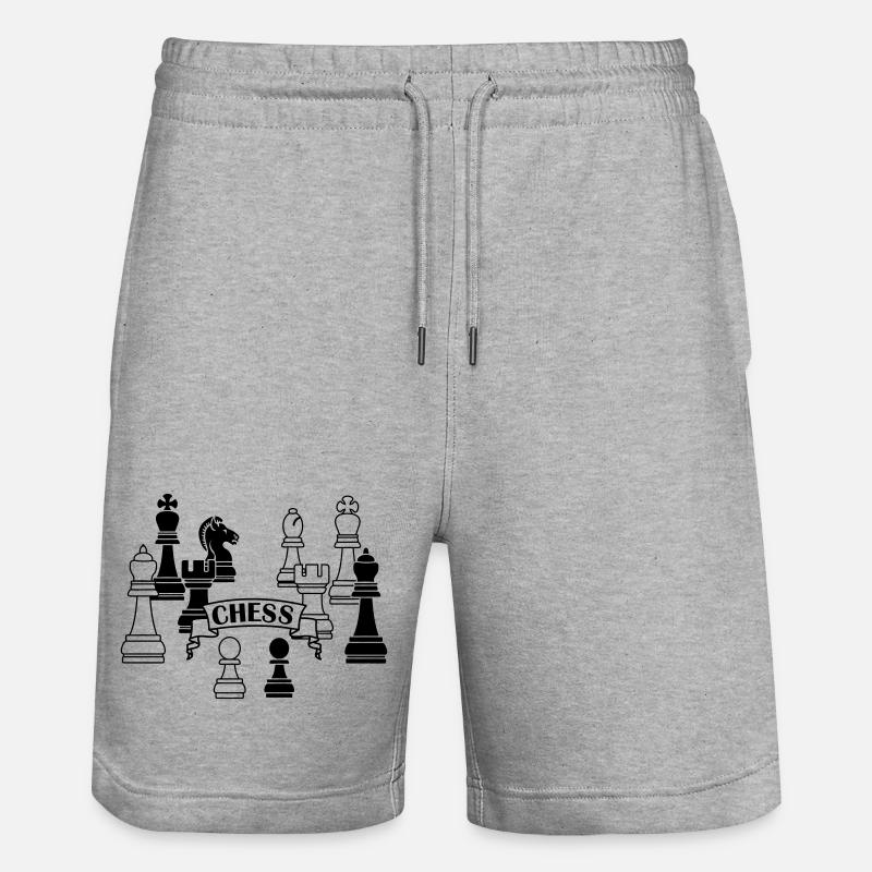 Pièces d’échecs - Short de jogging bio TRAINER Stanley/Stella unisexe - gris chiné