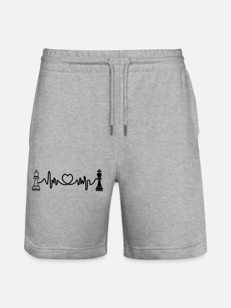 Chess cardio king and queen - Stanley/Stella Trainer Unisex Organic Jogging Shorts - heather grey