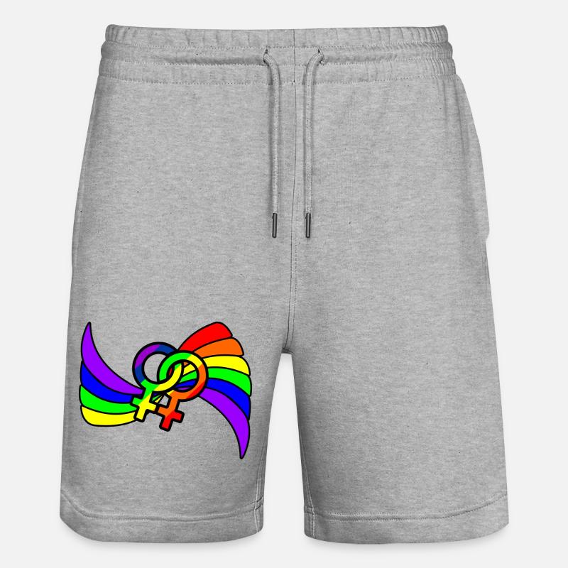 Logo de Rainbow lesbies fier - Short de jogging bio TRAINER Stanley/Stella unisexe - gris chiné