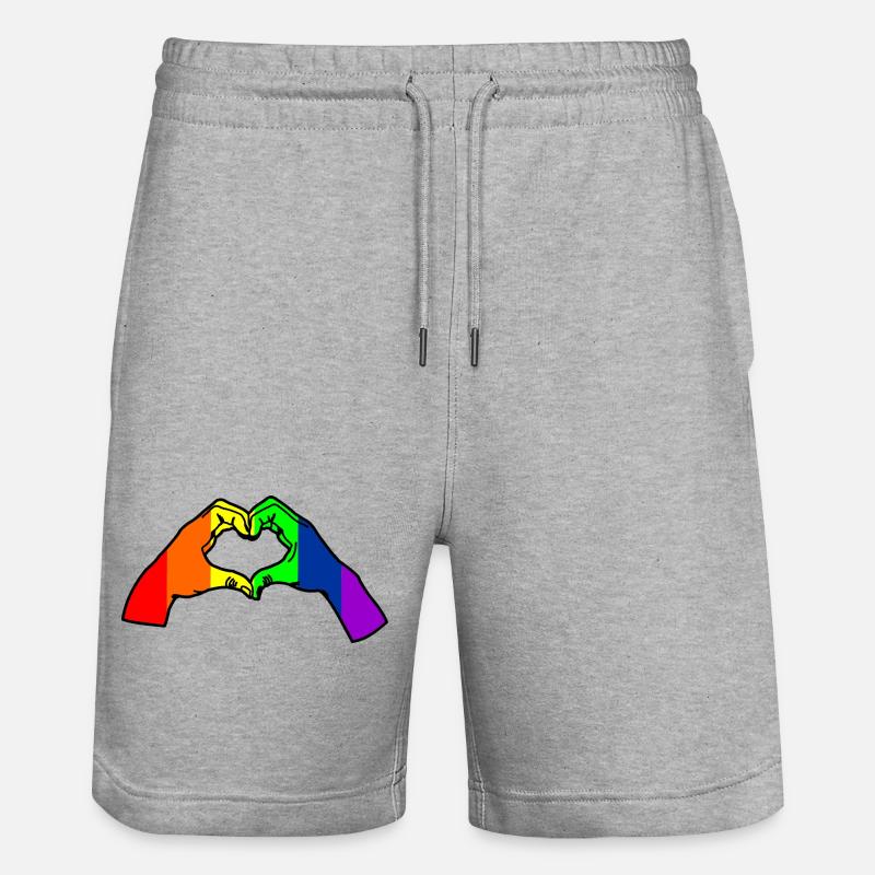 Regenbogenhand Liebe - Stanley/Stella Unisex Bio Joggingshorts Trainer  - Grau meliert