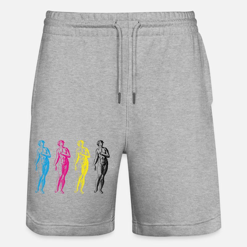 CMYK Statuen - Stanley/Stella Unisex Bio Joggingshorts Trainer  - Grau meliert