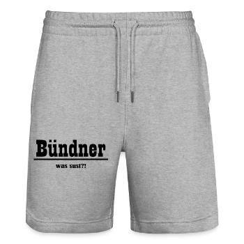 bündner was sust - Stanley/Stella Unisex Bio Joggingshorts Trainer  - Grau meliert - Vorne - Nik (191cm) & Marisol (170cm)