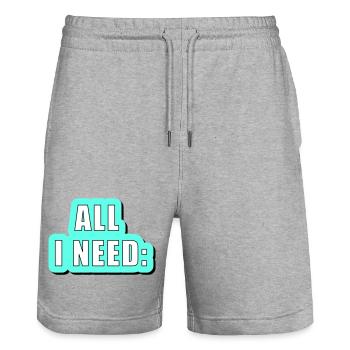 All i need is... vector graphic - Stanley/Stella Unisex Bio Joggingshorts Trainer  - Grau meliert - Vorne - Nik (191cm) & Marisol (170cm)