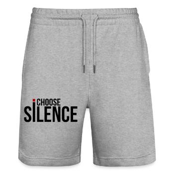 I Choose Silence - Stanley/Stella Trainer Unisex Organic Jogging Shorts - heather grey - Front - Nik (191cm) & Marisol (170cm)