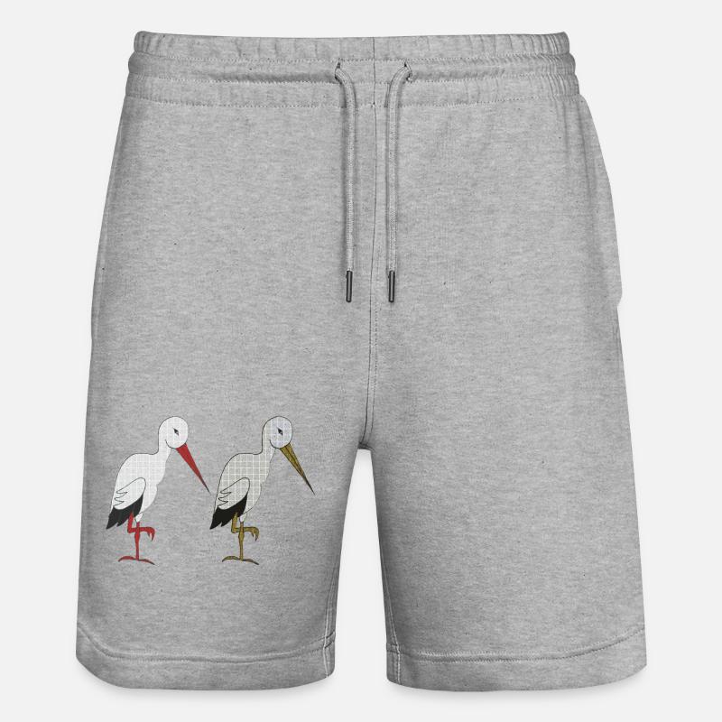 paire de cigognes - Short de jogging bio TRAINER Stanley/Stella unisexe - gris chiné