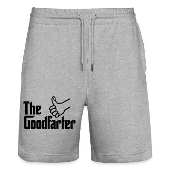 Furzen Papa Furz Vati Geburtstag The good farter - Stanley/Stella Unisex Bio Joggingshorts Trainer  - Grau meliert - Vorne - Nik (191cm) & Marisol (170cm)