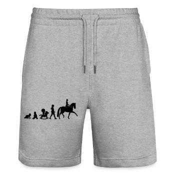 svg Evolution Dressur Reiter - Stanley/Stella Unisex Bio Joggingshorts Trainer  - Grau meliert - Vorne - Nik (191cm) & Marisol (170cm)