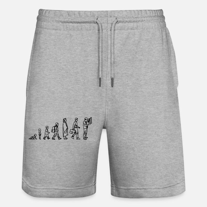 Elektriker Evolution - Stanley/Stella Unisex Bio Joggingshorts Trainer  - Grau meliert