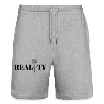 Un design cool, la réalité. - Short de jogging bio TRAINER Stanley/Stella unisexe - gris chiné - Devant - Nik (191cm) & Marisol (170cm)